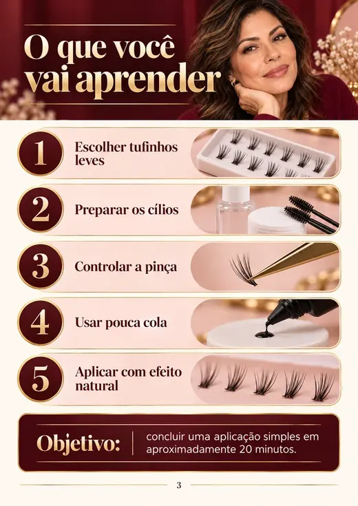 Página do guia: O que você vai aprender: cinco passos para um olhar natural